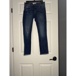DL1961 Mara Straight Ankle Denim Jeans Raw Hem Size 25